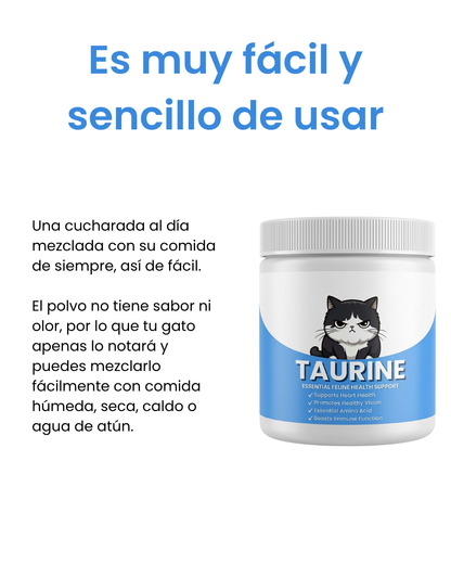 TuarGato® – Taurina Pura para Gatos | Apoyo Diario para Corazón y Visión | Grado Veterinario, 200 g